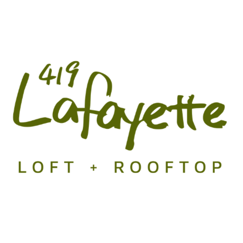 Logo for 419 Lafayette Loft and Rooftop.